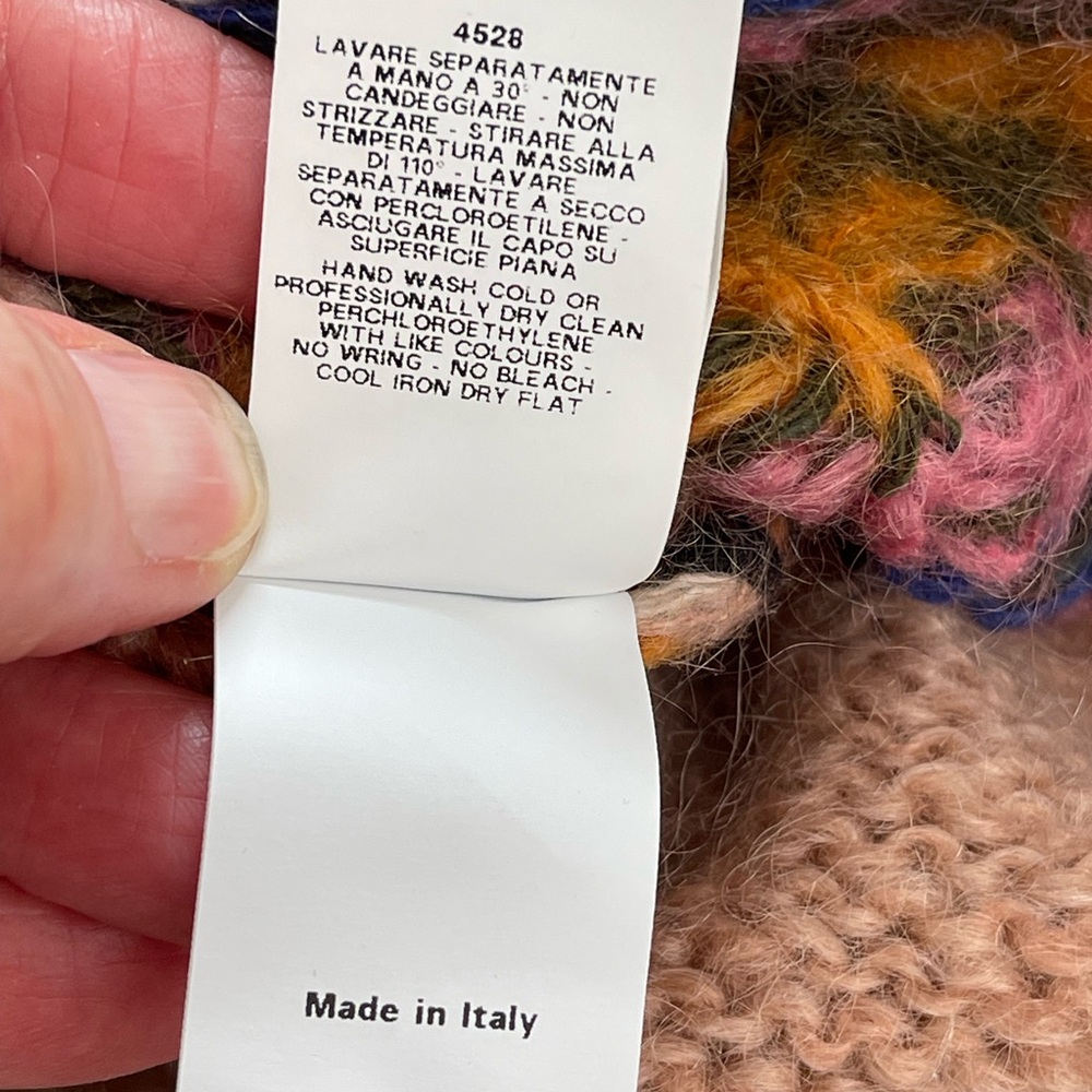 MOSCHINO Cheap & Chic Pink Mohair Blend Patterned Knit Sweater EUC Size 10 US - Picture 10 of 15